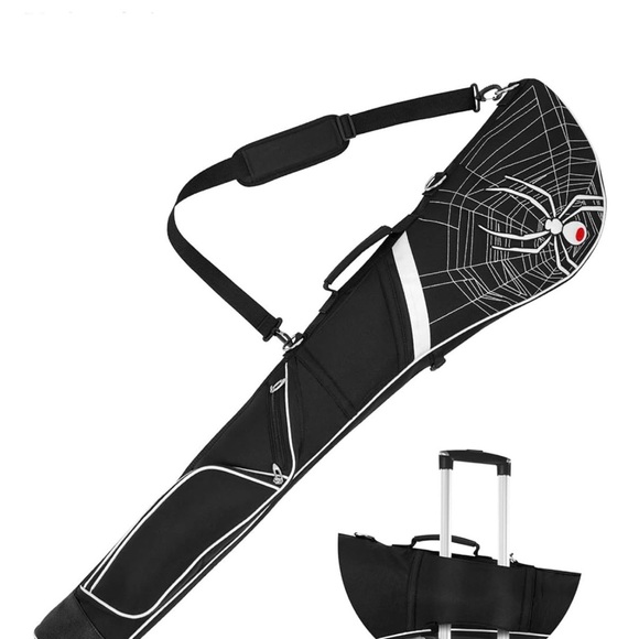 Stylish Black Spider Web Golf Travel Bag - Picture 1 of 9